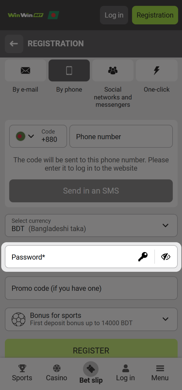 Choose a simple but secure password at WinWin Bangladesh official website.